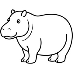 Simple Hippo Vector Design in One Line