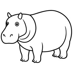 Simple Hippo Vector Design in One Line