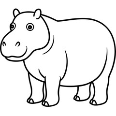 Simple Hippo Vector Design in One Line