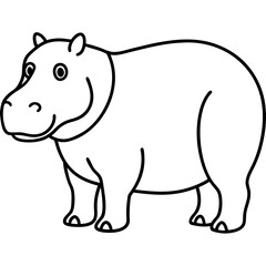Simple Hippo Vector Design in One Line