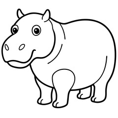 Simple Hippo Vector Design in One Line