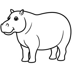 Simple Hippo Vector Design in One Line