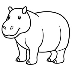 Simple Hippo Vector Design in One Line
