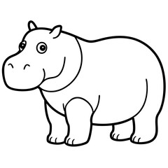 Simple Hippo Vector Design in One Line