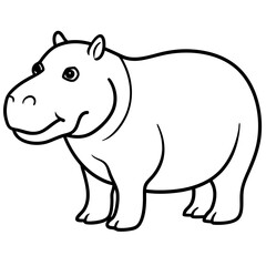 Simple Hippo Vector Design in One Line