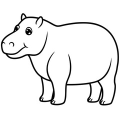 Simple Hippo Vector Design in One Line