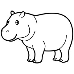 Simple Hippo Vector Design in One Line