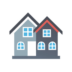 House with Windows Representing Home or Real Estate Icon Design