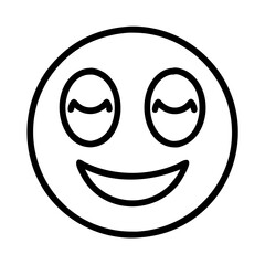 Smiling face with closed eyes emoji vector design for social media and communication apps graphic resource