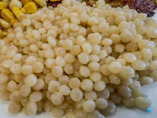 Couscous Closeup On Plate As A Dinner Side