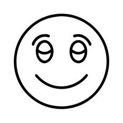 Fototapeta premium Smiley face emoji vector illustration with closed eyes in outline style for web design and social media use
