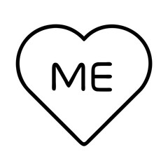 Heart with me text vector graphic design for love yourself concept and self care promotion material