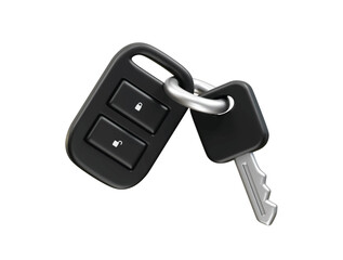 Car key with remote control icon 3d render illustration