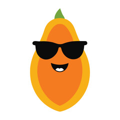 Papaya funny characters vector illustration 