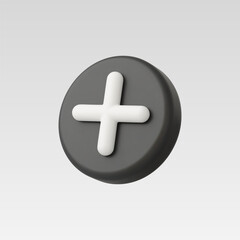 Obraz premium 3d Realistic Circle Button Add vector illustration