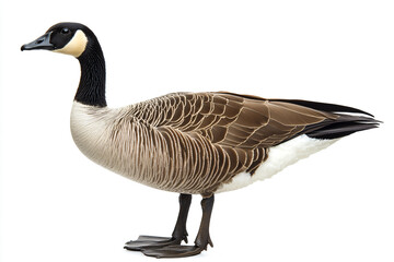 a goose standing on a white surface with a white background