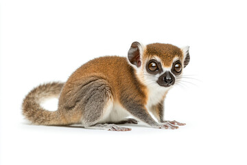 Fototapeta premium a small brown and white animal sitting on a white surface