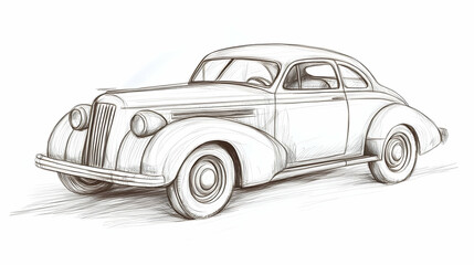 sketch drawing car illustration