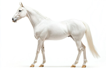 Obraz premium a white horse standing on a white surface