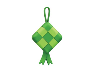 Ketupat Eid and Ramadan icon 3d. Ketupat icon 3d rendering illustration