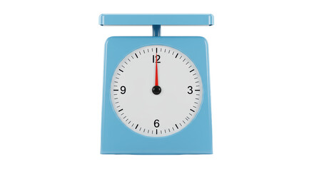 Isolated Light Blue Kitchen Scale with Clock Face