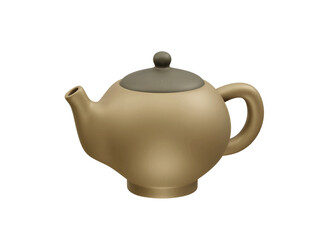 teapot with a lid icon 3d render illustration. Teapot icon 3d render