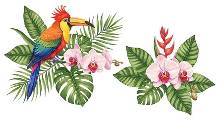 Fototapeta premium Tropical Harmony AI Generated