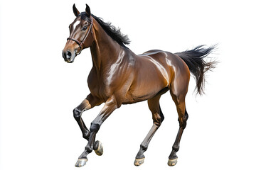 Obraz premium a horse is galloping on a white background