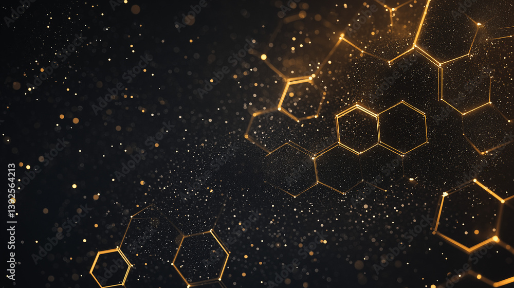 Poster molecular cosmos: an abstract visualization of interconnected molecular structures, rendered in a sl