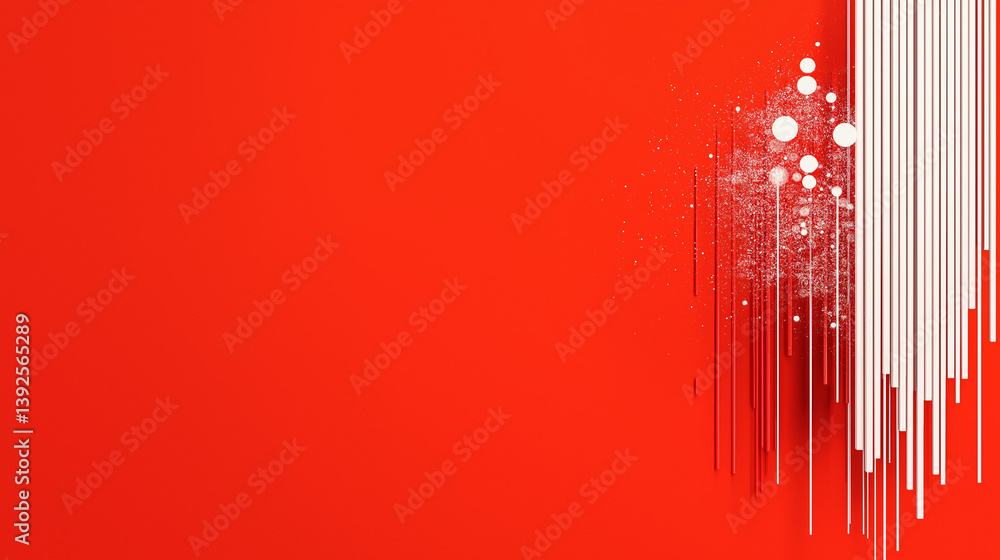 Poster abstract red canvas with artistic graphic elements: an inviting abstract design, with a bold red bac