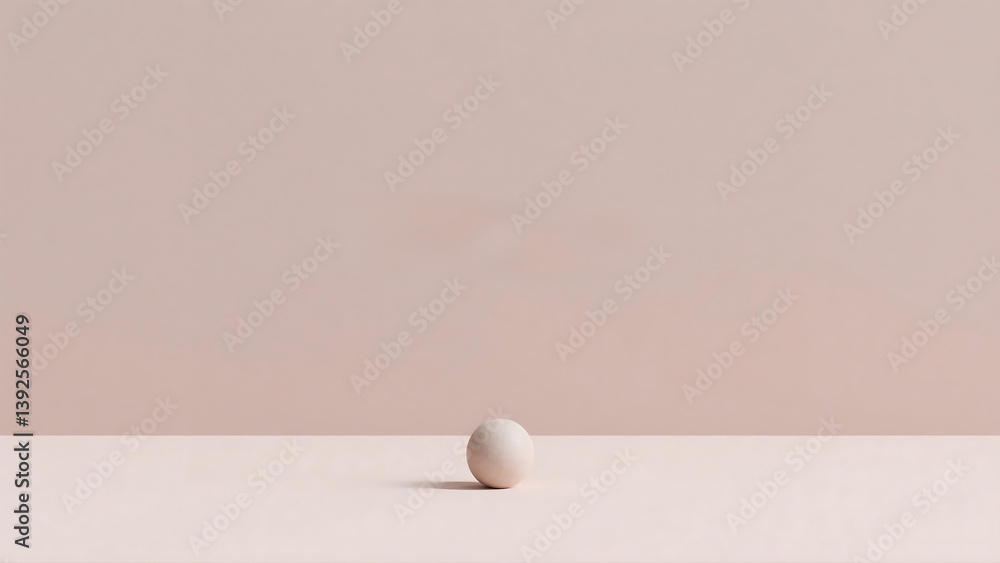 Aufkleber abstract 3d geometric shapes in soft morandi color palette with matte texture, minimalist modern des