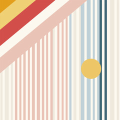 Colorful Abstract Geometric Background with Lines and Circle Vector Illustration