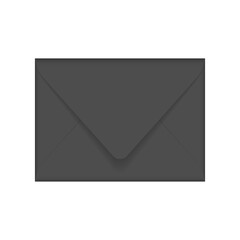 Black slightly open envelope mockup template. Euro flap luxury mailing envelope for wedding, invitations, graduation, birthday, party and more. Ready to use for your design or business.