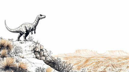 Obraz premium drawing a dinosaur cartoon illustration
