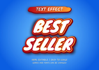 best seller text effect with dynamic 3D style