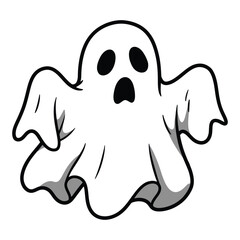 Obraz premium Halloween boo smiling line art vector illustration