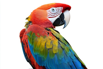 Naklejka premium a colorful parrot sitting on top of a wooden post