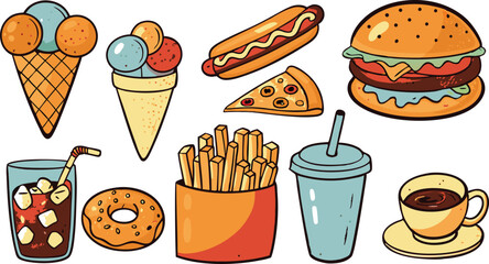 Delicious Fast Food Burgers, Pizza, Ice Cream, and More