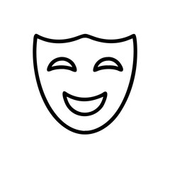 Happy theater mask icon on a simple background  