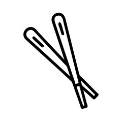 Chopsticks crossed on a white background  