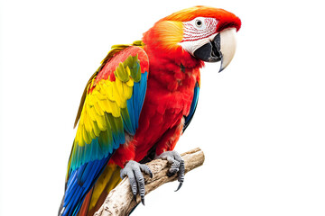 Naklejka premium a colorful parrot sitting on a branch of a tree