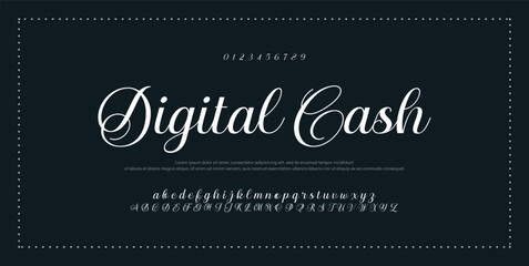 Hand drawn vector alphabet. Modern monoline signature script font. Elegant Signature Font. Best Alphabet Beautiful Calligraphy Signature Font
