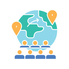 Migration color flat icon for digital and print projects