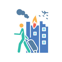 Refugee color flat icon for digital and print projects.