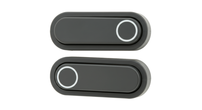 Isolated Toggle Switches in On and Off Positions