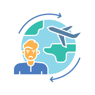 Repatriation color flat icon for digital and print projects.