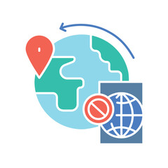 deportation color flat icon for digital and print projects.