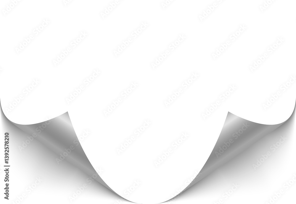 Poster png folded sheet blank empty isolated paper white design vector background corner message page reali