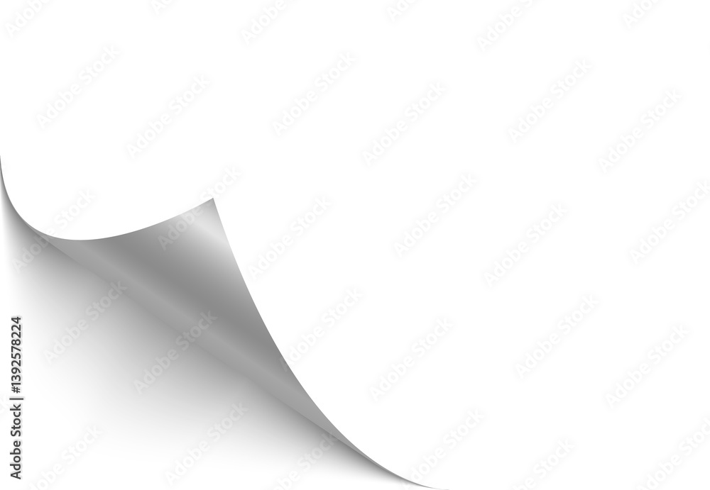 Poster png folded sheet blank empty isolated paper white design vector background corner message page reali