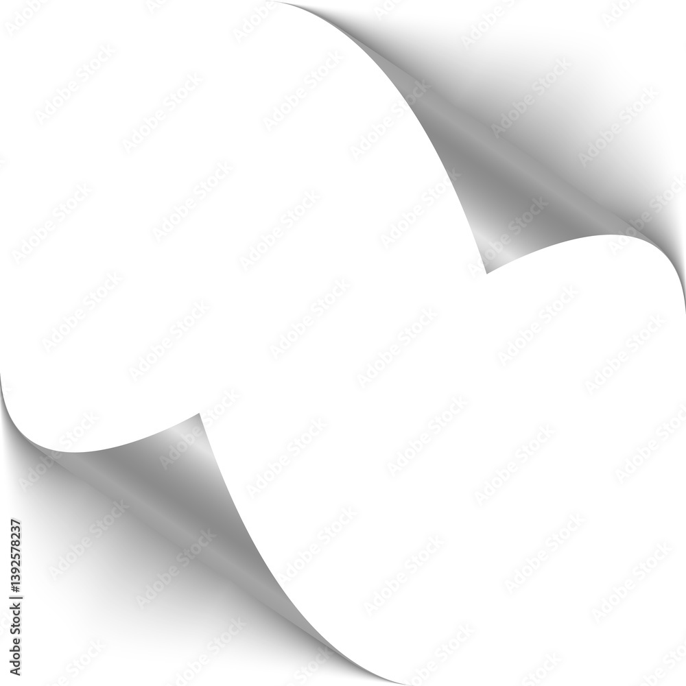 Poster png folded sheet blank empty isolated paper white design vector background corner message page reali